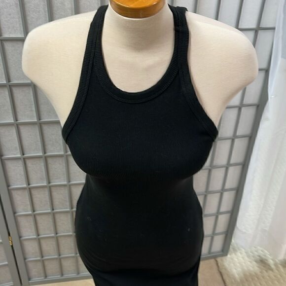 Zara Ribbed Bodycon Dress, Black Medium. - Picture 4 of 8